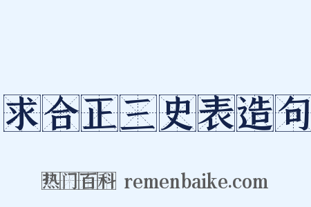 求合正三史表造句是什么意思的图片